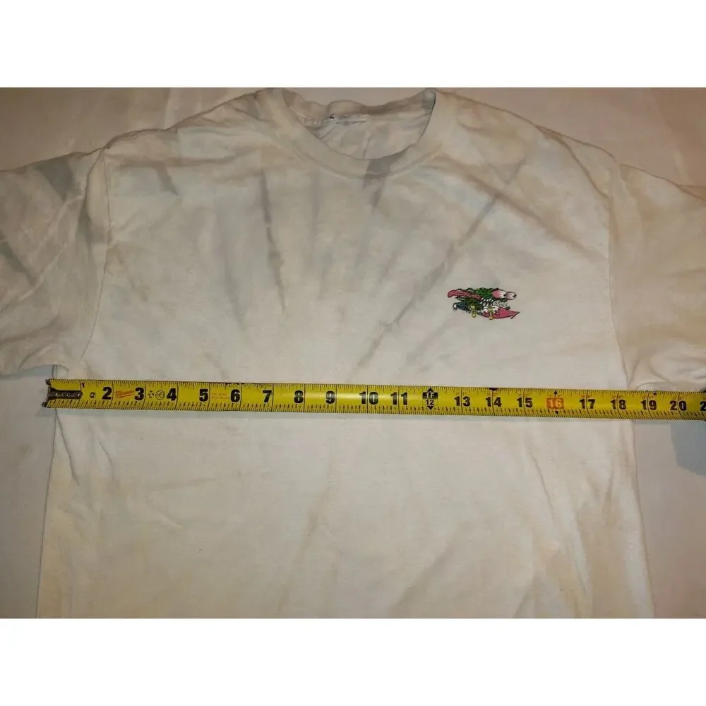Santa Cruz Slasher Keith Meek T-Shirt L White NHS Vintage Skateboard Skate Y2K